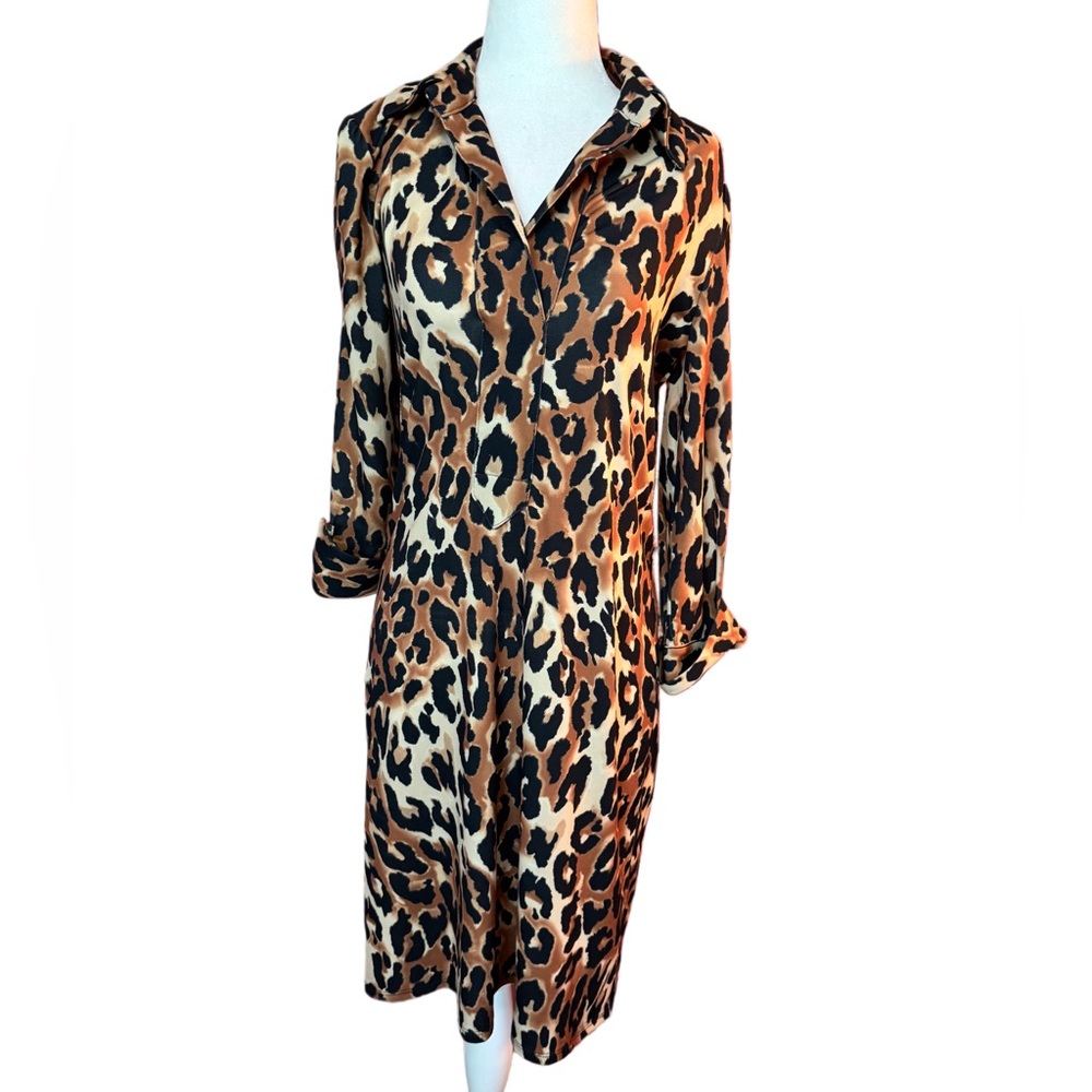 INC international concepts women leopard animal print dress size Medium.